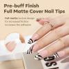Modelones Medium Almond Nail Tips, 510Pcs Fake Nails Gel Tips Pre-shaped Full Matte Cover False Acrylic Extensions No Filed Stronger Press on Manicure 15 Sizes view 3
