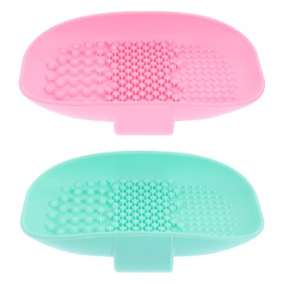 SOLUSTRE 2pcs Silicone Makeup Brush and Reusable Brush Washers for Effortless Cleansing of Makeup Tools