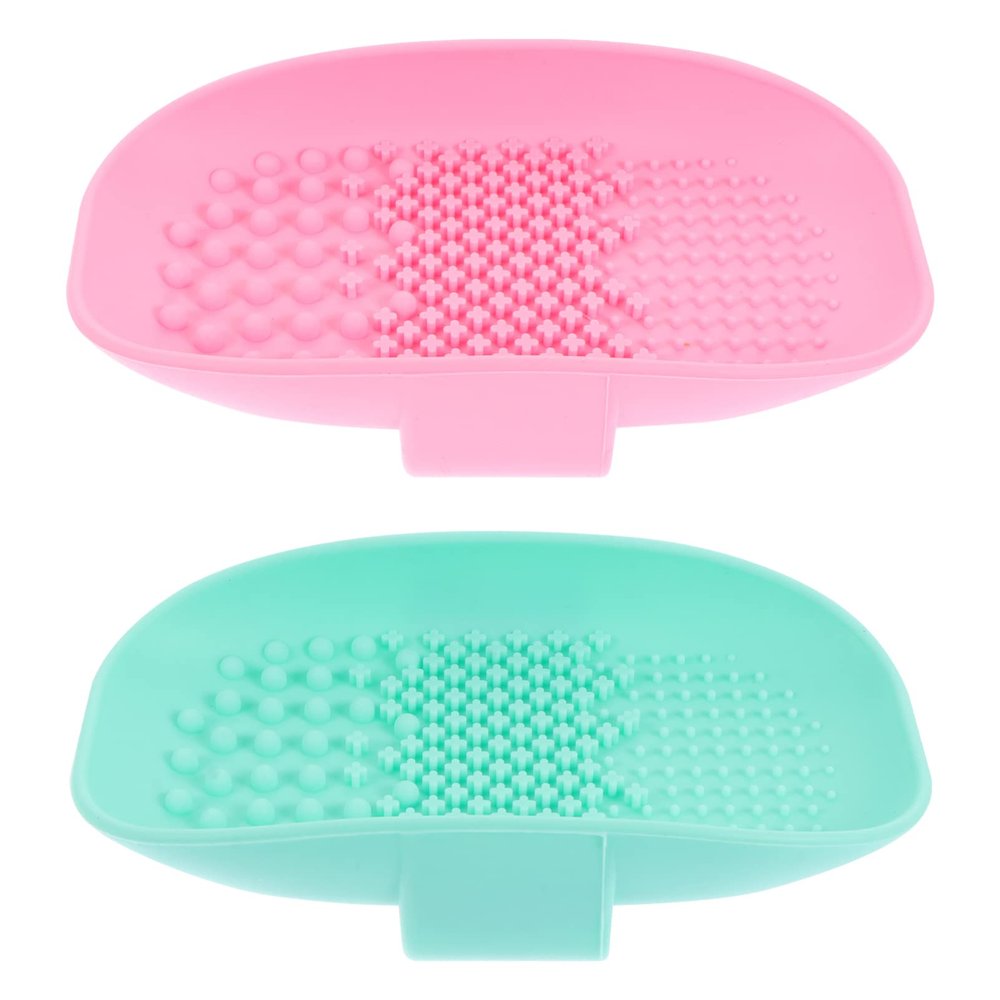 SOLUSTRE 2pcs Silicone Makeup Brush and Reusable Brush Washers for Effortless Cleansing of Makeup Tools