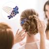 Crystal Diamond Hair Comb for Wedding, Bridal Headpiece with Side Combs for Women view 4