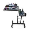 YIPONYT Tattoo Tray On Wheels, Portable Mobile Tattoo Workstation with Universal Wheels, 65-97cm Height Adjustable, Salon Cart Hairstylist Mobile Display Stand view 1