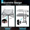 YIPONYT Tattoo Tray On Wheels, Portable Mobile Tattoo Workstation with Universal Wheels, 65-97cm Height Adjustable, Salon Cart Hairstylist Mobile Display Stand view 3
