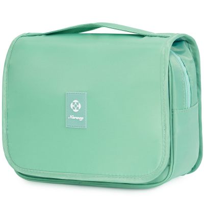 Narwey Small Hanging Travel Toiletry Bag for Women, Travel Bag for Toiletries, Makeup Bag Organizer Make Up Bags Cosmetic Bags for Girls (Green)