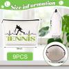 Pinkunn 9 Pieces Tennis Gifts for Women Tennis Makeup Bag Tennis Accessories Pouch Bag for Tennis Travel Zipper Cosmetic Bags for Tennis Lover Player Team Novelty Graduation Birthday Xmas Gift view 2