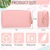 Jexine 6 Pcs Small Preppy Makeup Bag Leather Zipper Cosmetic Bag Water Resistant Versatile Makeup Pouch Travel Cosmetic Organizer Portable Toiletry Bag Daily Storage Beauty Bag for Women Gift view 2