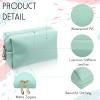 Jexine 6 Pcs Small Preppy Makeup Bag Leather Zipper Cosmetic Bag Water Resistant Versatile Makeup Pouch Travel Cosmetic Organizer Portable Toiletry Bag Daily Storage Beauty Bag for Women Gift view 3