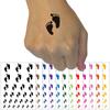 Cute Baby Footprints Silhouette Temporary Tattoo Water Resistant Fake Body Art Set Collection - White (One Sheet) view 1