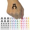 Teddy Bear Stuffed Animal Toy Temporary Tattoo Water Resistant Fake Body Art Set Collection - Dark Green (One Sheet) view 1