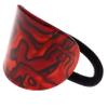 Camila Paris CP2968 French Hair Ponytail Holders Ties, Oval, Handmade, Red, Strong Hold Grip Elastic Band Hair Clips for Women, No Slip Soft Flexible Styling Girls Hair Accessories, Made in France view 1