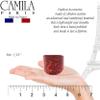Camila Paris CP2968 French Hair Ponytail Holders Ties, Oval, Handmade, Red, Strong Hold Grip Elastic Band Hair Clips for Women, No Slip Soft Flexible Styling Girls Hair Accessories, Made in France view 2