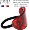 Camila Paris CP2968 French Hair Ponytail Holders Ties, Oval, Handmade, Red, Strong Hold Grip Elastic Band Hair Clips for Women, No Slip Soft Flexible Styling Girls Hair Accessories, Made in France view 4