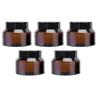 Zerodeko 5pcs Dark Brown Light Glass Bottles for Travel Leakproof Containers for Eye Cream and Face Cream for Skincare The Go view 1