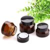 Zerodeko 5pcs Dark Brown Light Glass Bottles for Travel Leakproof Containers for Eye Cream and Face Cream for Skincare The Go view 3