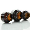 Zerodeko 5pcs Dark Brown Light Glass Bottles for Travel Leakproof Containers for Eye Cream and Face Cream for Skincare The Go view 4