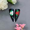 6Pcs 3D Christmas Acrylic Flowers Charms | Handmade | 3D Nail Charm | Floral Art | Holiday Nail Art| Xmas Nail (Red-6Pcs) view 1