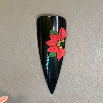 6Pcs 3D Christmas Acrylic Flowers Charms | Handmade | 3D Nail Charm | Floral Art | Holiday Nail Art (Small Size-6Pcs)