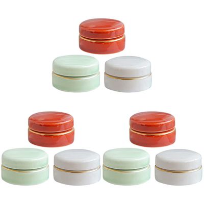 9pcs Powder Jars Bottle Color Cosmetics Oil for Random Ceramics Eye Portable Tin Storage Bottles Lid Medicine Ceramic Outdoor Candle with Jar Refillable Candles Pots Cosmetic