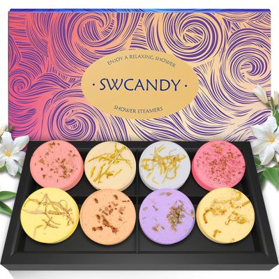 Shower Steamers Aromatherapy SWCANDY 8 Pack Gifts for Women Valentines Day for Her, Adults, Mom, Men Natural Essential Oils Home Spa Self Care Stress Relief Relaxation Bath Bombs Decorations Flower