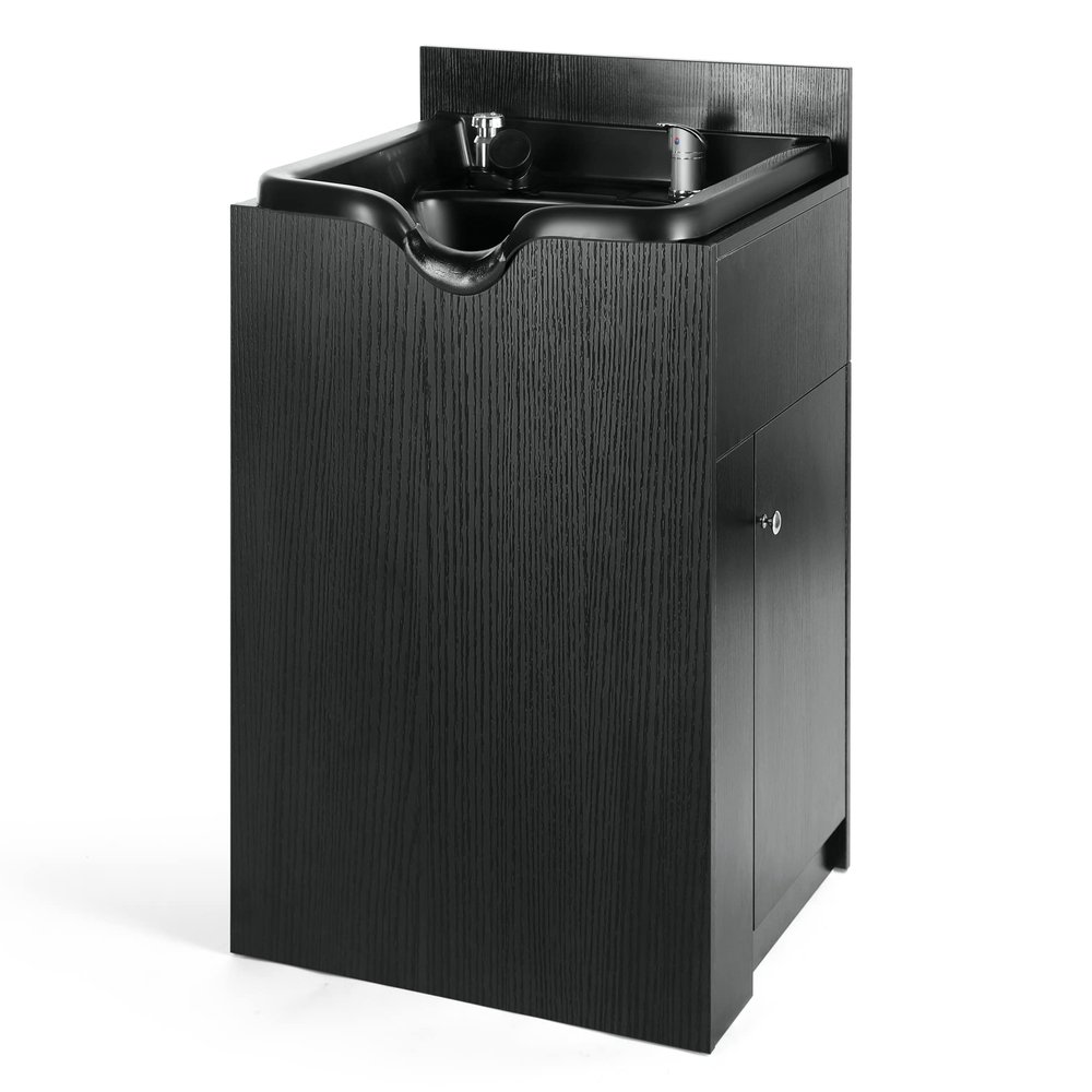 Eastmagic Shampoo Bowl with Cabinet Hair Wash Station with Sprayer Shampoo Backwash Sink Station