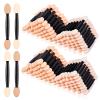 MORGLES 150Pcs Sponge Eyeshadow Applicators, Double Sided Eyeshadow Brush with Box, Black Makeup Applicators view 1