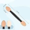 MORGLES 150Pcs Sponge Eyeshadow Applicators, Double Sided Eyeshadow Brush with Box, Black Makeup Applicators view 2