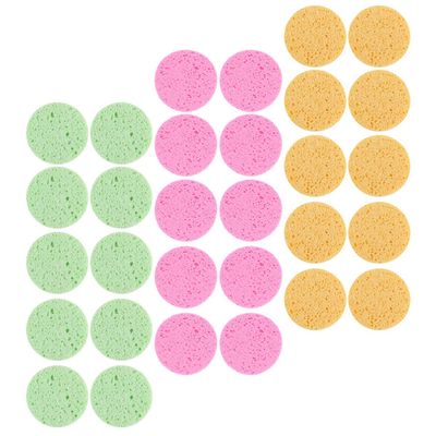 minkissy Exfoliating Sponge 30pcs Wood Pulp Cleansing Sponge The Face Wood Pulp Cotton Makeup Puff Cleaning Sponge