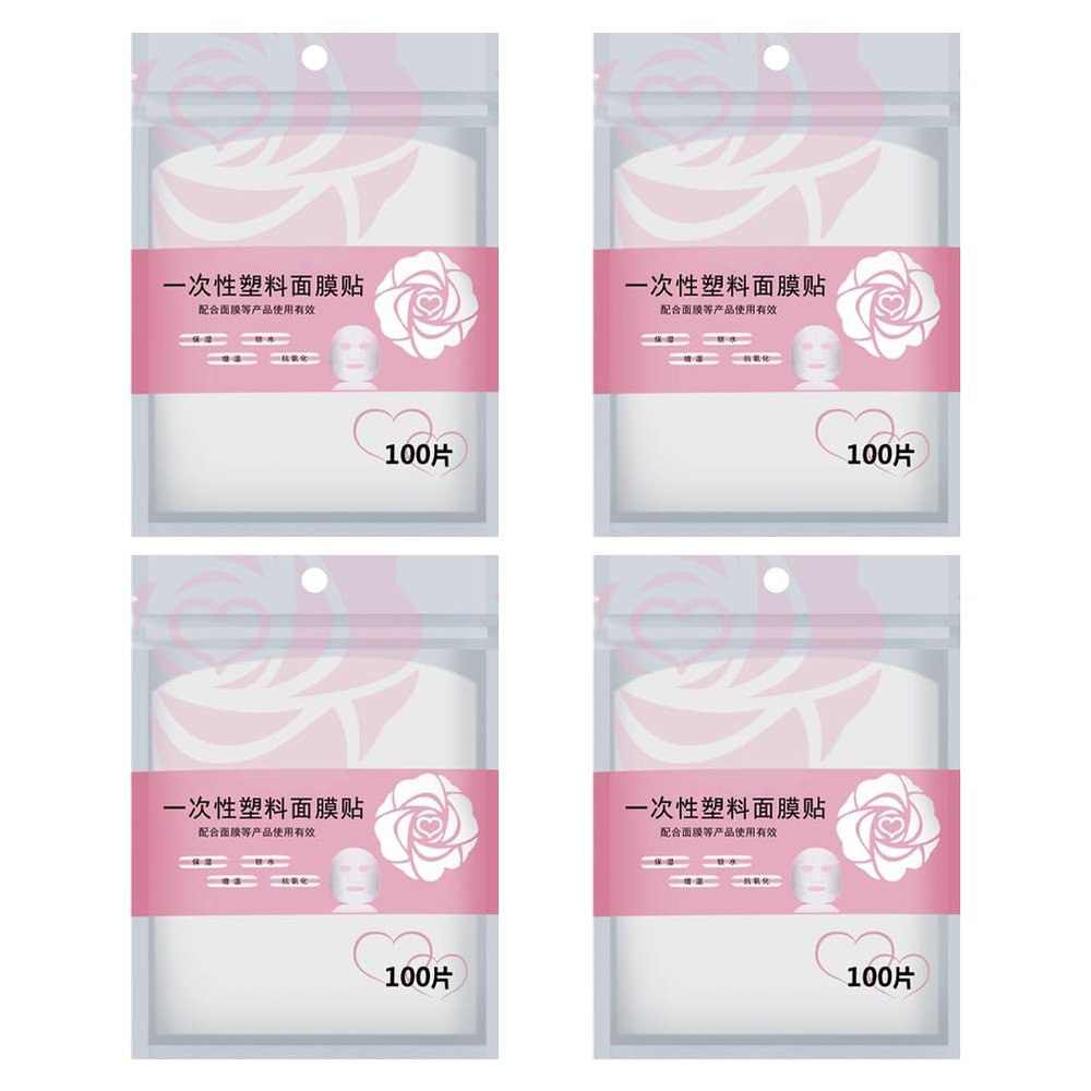 FOMIYES Disposable Facial Mask Film Sheets 400Pcs Diy Pre-Cut Plastic Face Mask for Home Spa Skin Care Moisture Retention and Fine Line Reduction