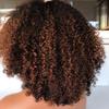200% Density Ombre Human Hair Wigs Afro Kinky Curly Two Tone Wig With Bangs Brazilian Virgin Human Hair Machine Scalp Top Ombre Bang Wig Glueless For Black Women 18Inch view 4