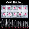 Teenitor Clear Coffin Nail Tips Kit, Clear Nail Tips Half Cover Coffin Fake Nail Tips Long, 500 Pcs Acrylic Half Cover Ballerina French Nail Tips With Glue, Acrylic Nail Clipper view 2