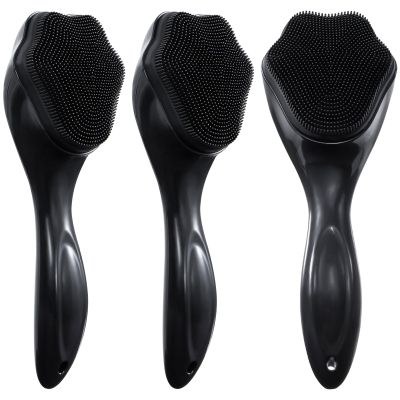 3 Pcs Handheld Silicone Face Scrubber Exfoliator, Ooloveminso Face Brushes for Cleansing and Exfoliating, Manual Facial Cleansing Brush, Gentle Soft Face Wash Brush for Sensitive, Delicate, Dry Skin