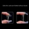 ZJchao 550 Pcs Long Clear Nails Ultra Thin Carve Grinding Half Frosted False Nails Fake Nail Extension Tips for Wedding Dating Party (Almond) view 2