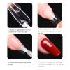 ZJchao 550 Pcs Long Clear Nails Ultra Thin Carve Grinding Half Frosted False Nails Fake Nail Extension Tips for Wedding Dating Party (Almond) view 3