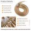 14 Inch Microbead Hair Extensions Human Hair #8/613 Brown with Blonde Micro Loop Human Hair Extensions 1g/Strand 50g Micro Link Extensions Hair view 4