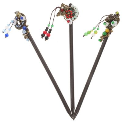 COHEALI 3pcs Vintage Hair Sticks Ethnic Style Hairpins for Women Delicate and Lightweight Accessories for Weddings Birthdays and Daily Wear Random Design