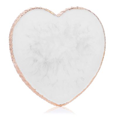 WLLHYF Resin Nail Art Palette Gold Edge Nail Holder Heart Shaped Color Makeup Foundation Mixing Tools Display Board Gel Nail Art Color Mixing Palette Painting Tray Manicure Tool