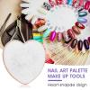 WLLHYF Resin Nail Art Palette Gold Edge Nail Holder Heart Shaped Color Makeup Foundation Mixing Tools Display Board Gel Nail Art Color Mixing Palette Painting Tray Manicure Tool view 2