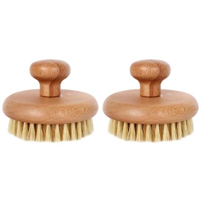 Beaupretty 2pcs Handle Bath Brush Natural Bristles for Deep Cleaning and Exfoliating Comfortable Grip Body Scrubber for Shower and Bathing for All Skin Types