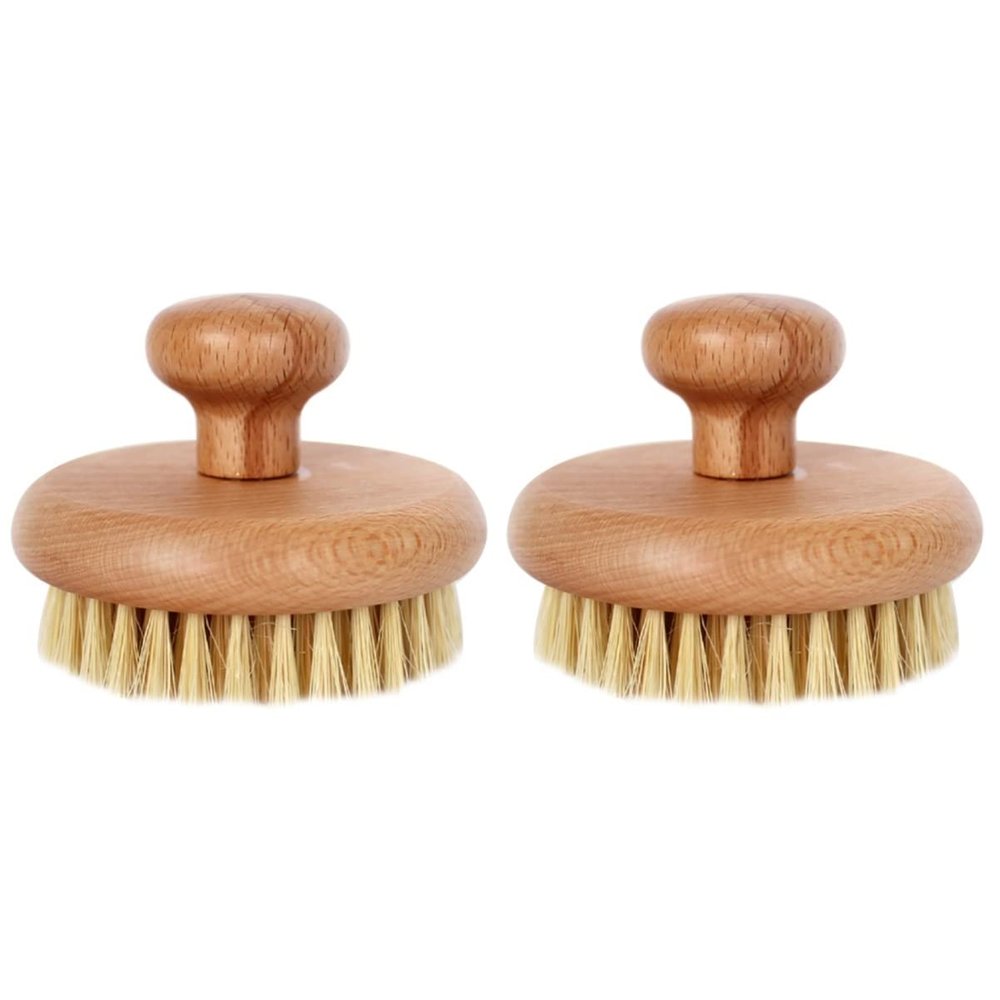 Beaupretty 2pcs Handle Bath Brush Natural Bristles for Deep Cleaning and Exfoliating Comfortable Grip Body Scrubber for Shower and Bathing for All Skin Types