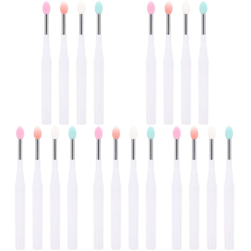 Beaupretty 20pcs Lipstick Silicone Lipstick Lip Mask Makeup Use Eyeshadow Applicators Compact Portable