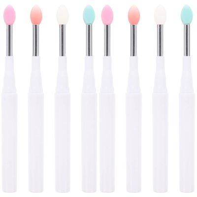 Beaupretty 8pcs Silicone Makeup Brushes Eyeshadow Lip Brush for Women Stackable Makeup Tools