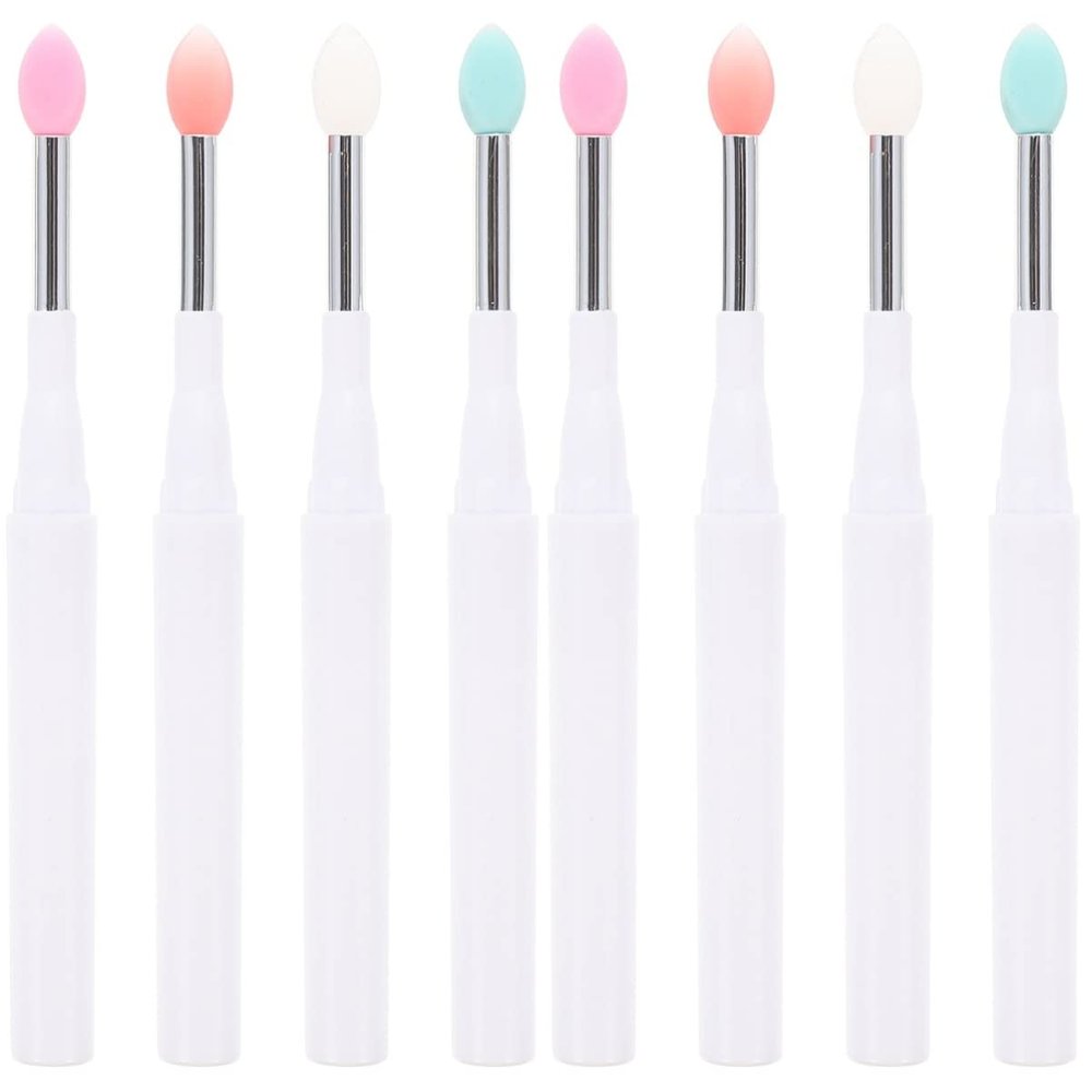 Beaupretty 8pcs Silicone Makeup Brushes Eyeshadow Lip Brush for Women Stackable Makeup Tools