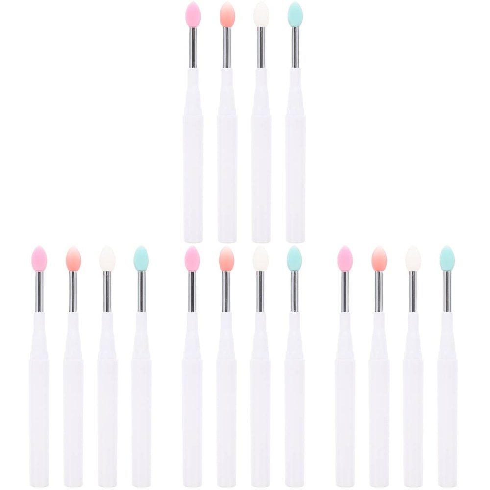minkissy 16pcs Makeup Accessories Lip Brushes Silicone Eyeshadow Brush Applicators