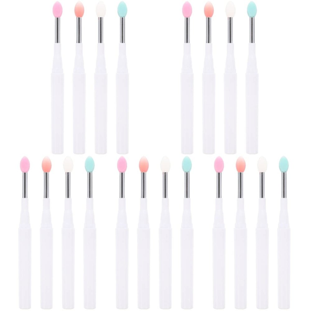 minkissy 20pcs Soft Silicone Lip Brush Eyeshadow Applicators Makeup Brush Non-slip Essentials