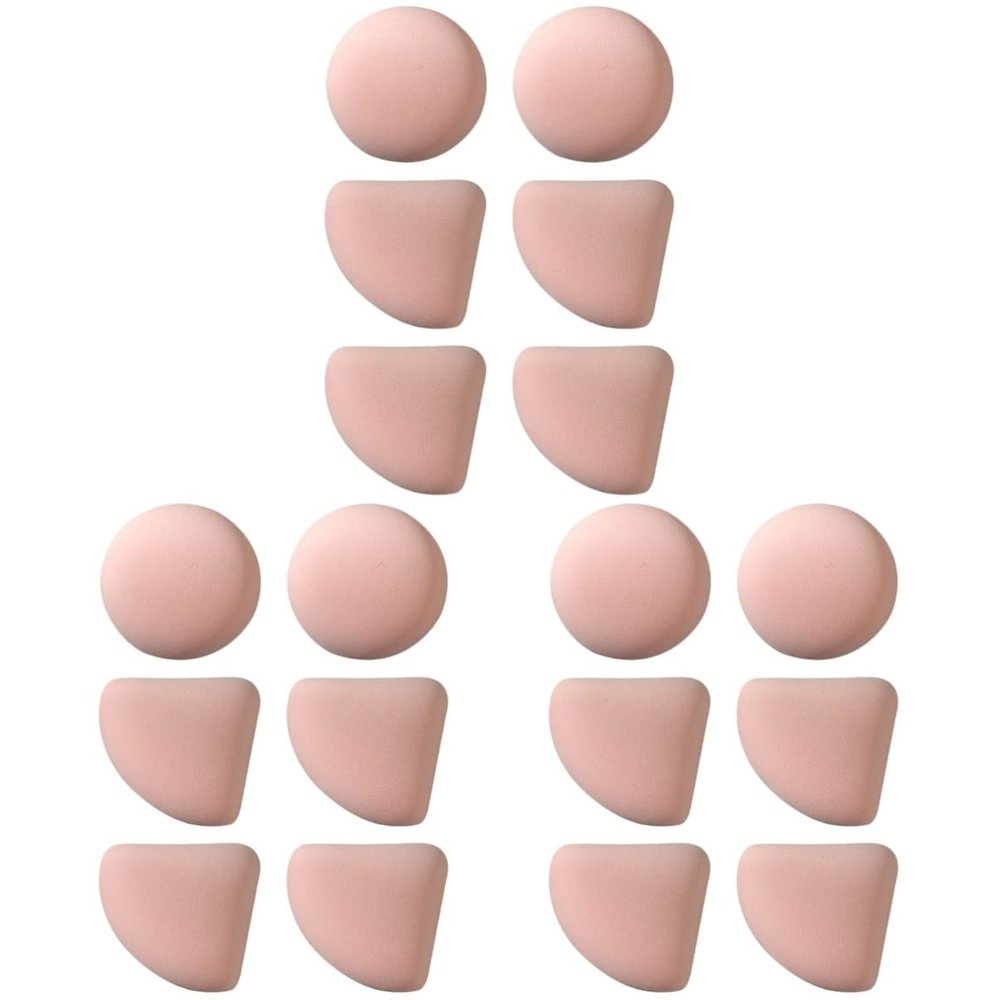minkissy 18pcs Dual-use Fan-shaped Powder Puff Makeup Tools for Wet and Dry Application for Loose Body and Mineral Powders for Home and Salon Use