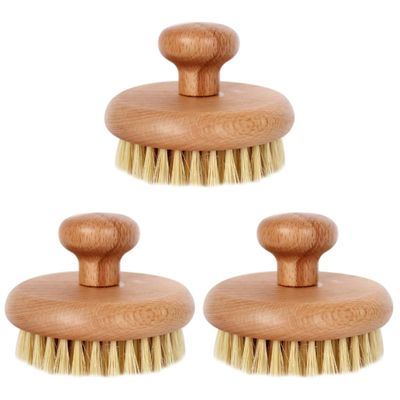 Beaupretty 3pcs Comfortable Handle Bath Brush for Deep Cleaning and Exfoliation for Hard Reach Areas Natural Bristles Portable Design for Home and Travel