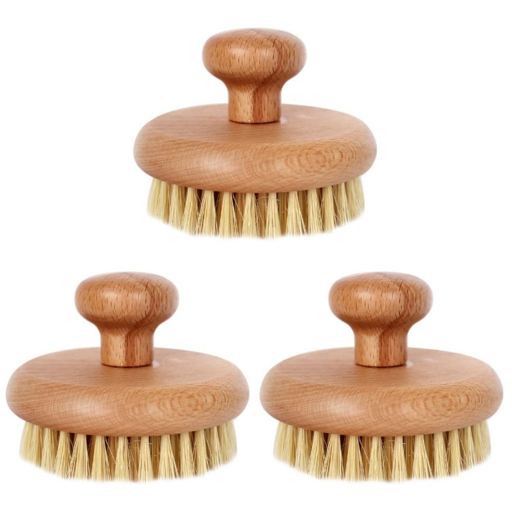 Beaupretty 3pcs Comfortable Handle Bath Brush for Deep Cleaning and Exfoliation for Hard Reach Areas Natural Bristles Portable Design for Home and Travel