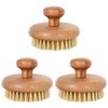 Beaupretty 3pcs Comfortable Handle Bath Brush for Deep Cleaning and Exfoliation for Hard Reach Areas Natural Bristles Portable Design for Home and Travel view 1