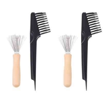 minkissy 4pcs Hair Brush Cleaners Comb Brush Material Comfortable Grip Practical for Combs