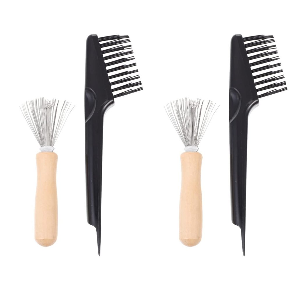 minkissy 4pcs Hair Brush Cleaners Comb Brush Material Comfortable Grip Practical for Combs
