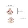 6 PCS 1.2 Inch Hair Clips for Thin Hair, Small Size Non-slip Matte Claw Clips Women, Double Row Teeth Jaw Clips with Crystal (Little crown) view 2